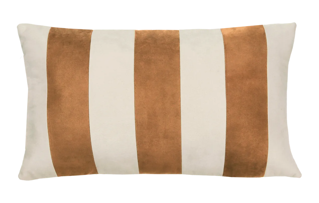 Kussen suéde streep mocha mousse zand rh