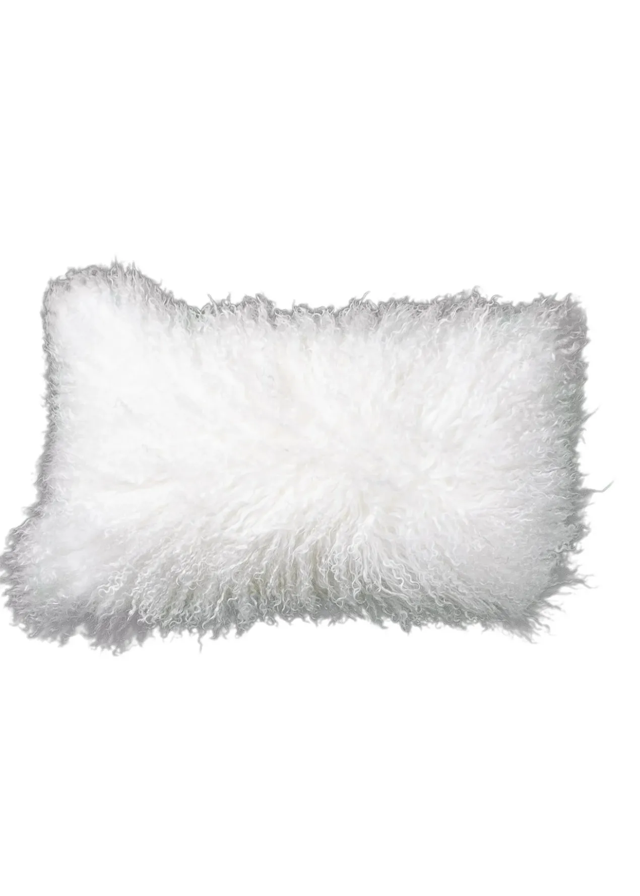 Kussen Tibetaans schapenvacht Wit 50x30 cm