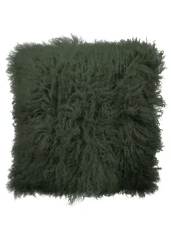 Kussen Tibetaans Schapenvacht 45x45 cm Groen