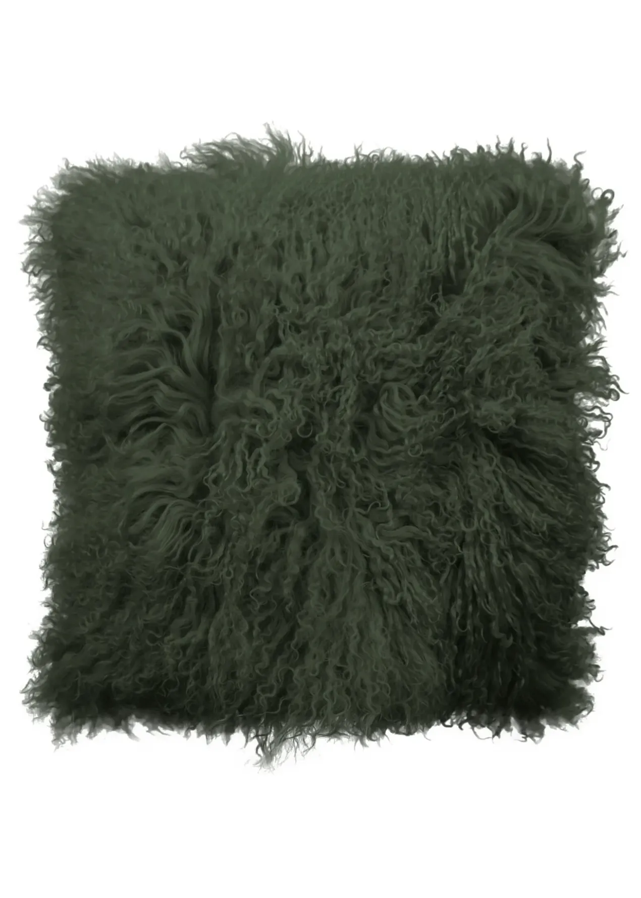Kussen Tibetaans Schapenvacht 45x45 cm Groen