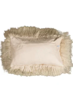 Kussen Tibetaans schapenvacht Camel 50x30 cm