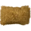 Kussen Tibetaans schapenvacht yellow 50x30 cm