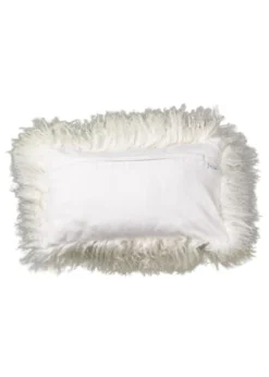 Kussen Tibetaans schapenvacht off-white 50x30 cm