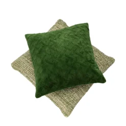 Kussen velours Grids forrestgreen