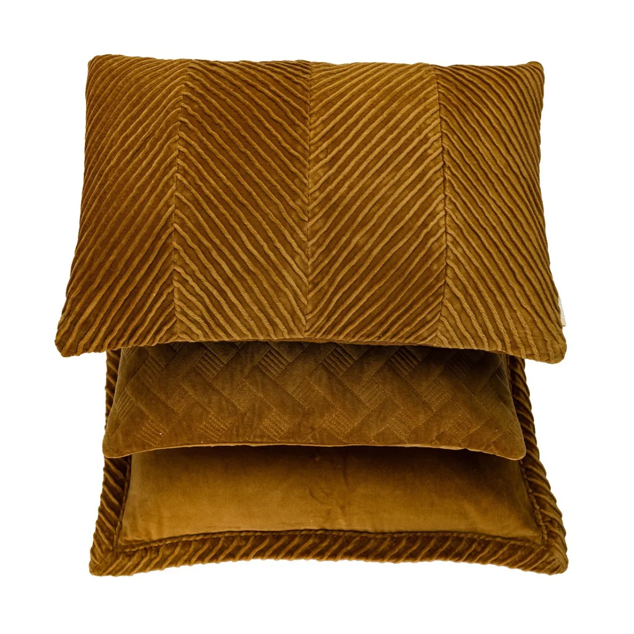 Kussen velours Grids gold