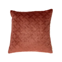 Kussen velours Grids mineralred