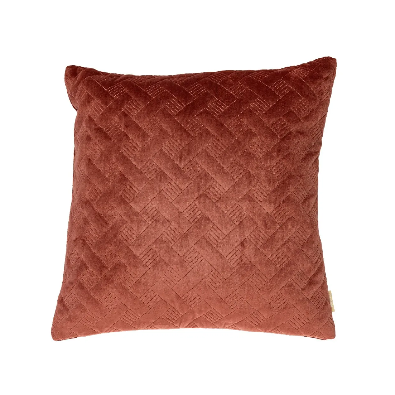 Kussen velours Grids mineralred