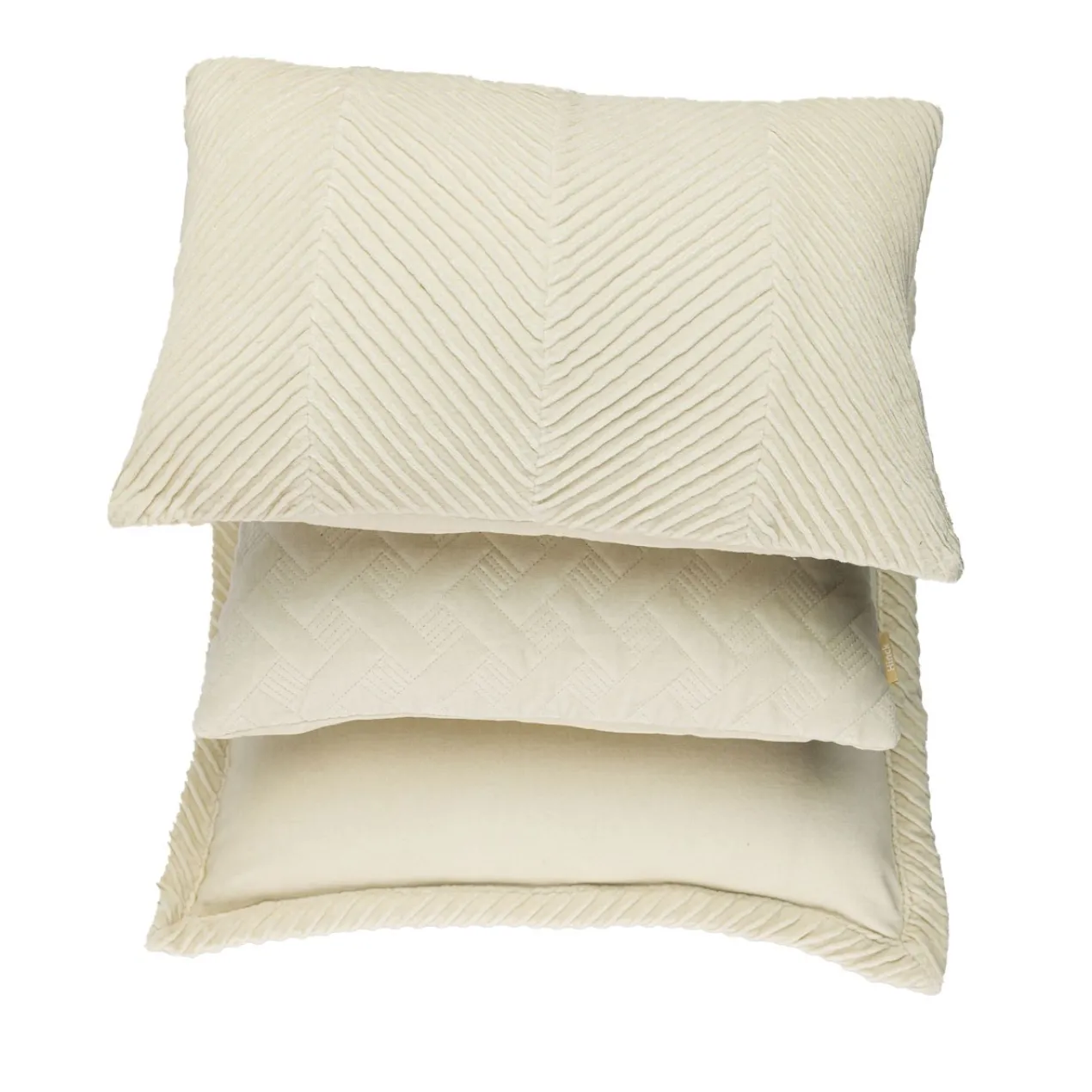 Kussen velours Grids offwhite
