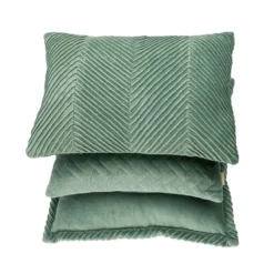 Kussen velours Grids seablue