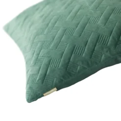 Kussen velours Grids seablue
