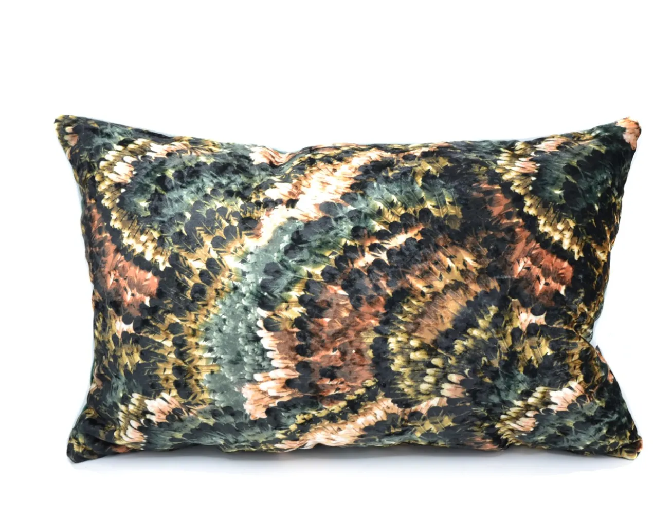 Kussen velvet pheasant 35 x 50 cm groen