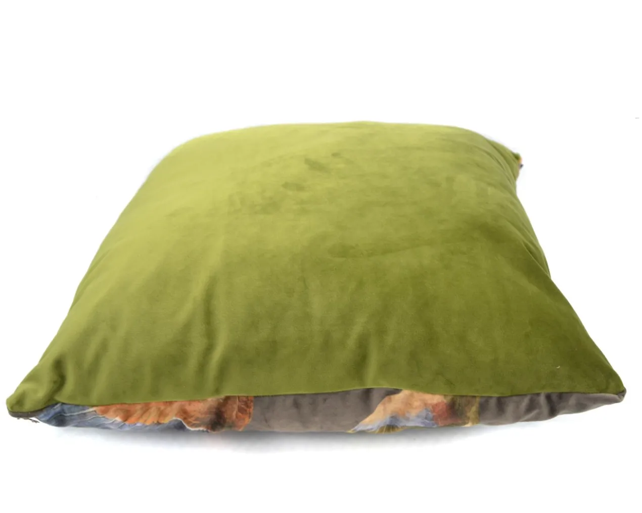 Kussen velvet wilde ganzen taupe 45 x 45 cm