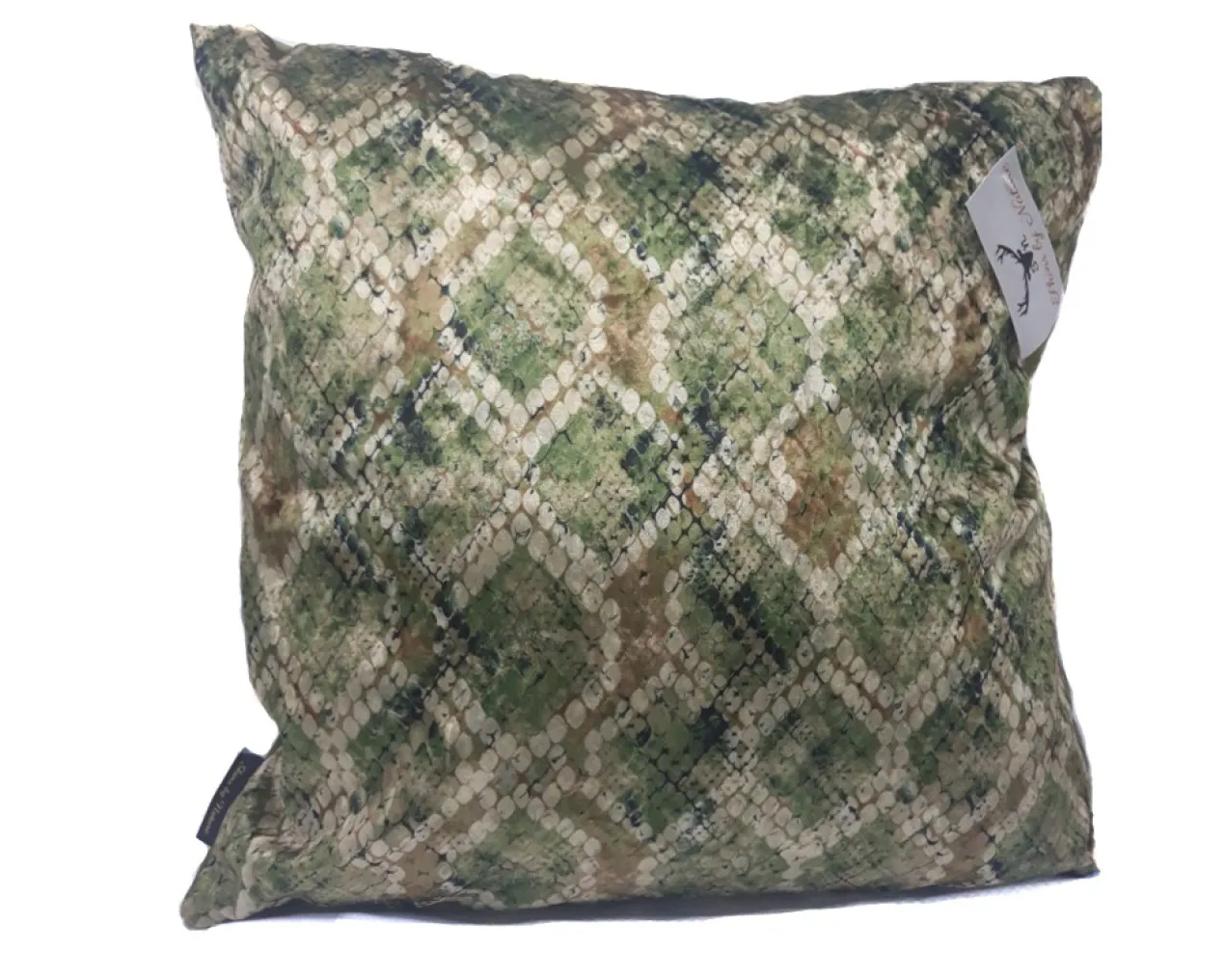Kussen velvet wilde slangenhuid Kussen velvet slangenhuid 45 x 45 cm groen