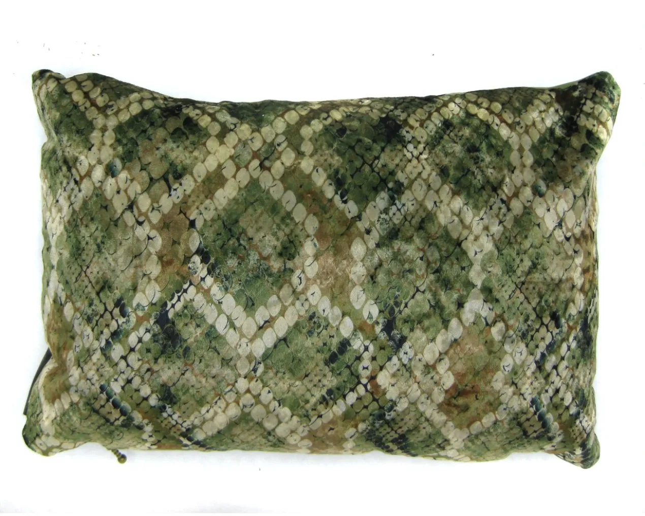 Kussen velvet wilde slangenhuid Kussen velvet slangenhuid 40 x 60 cm groen