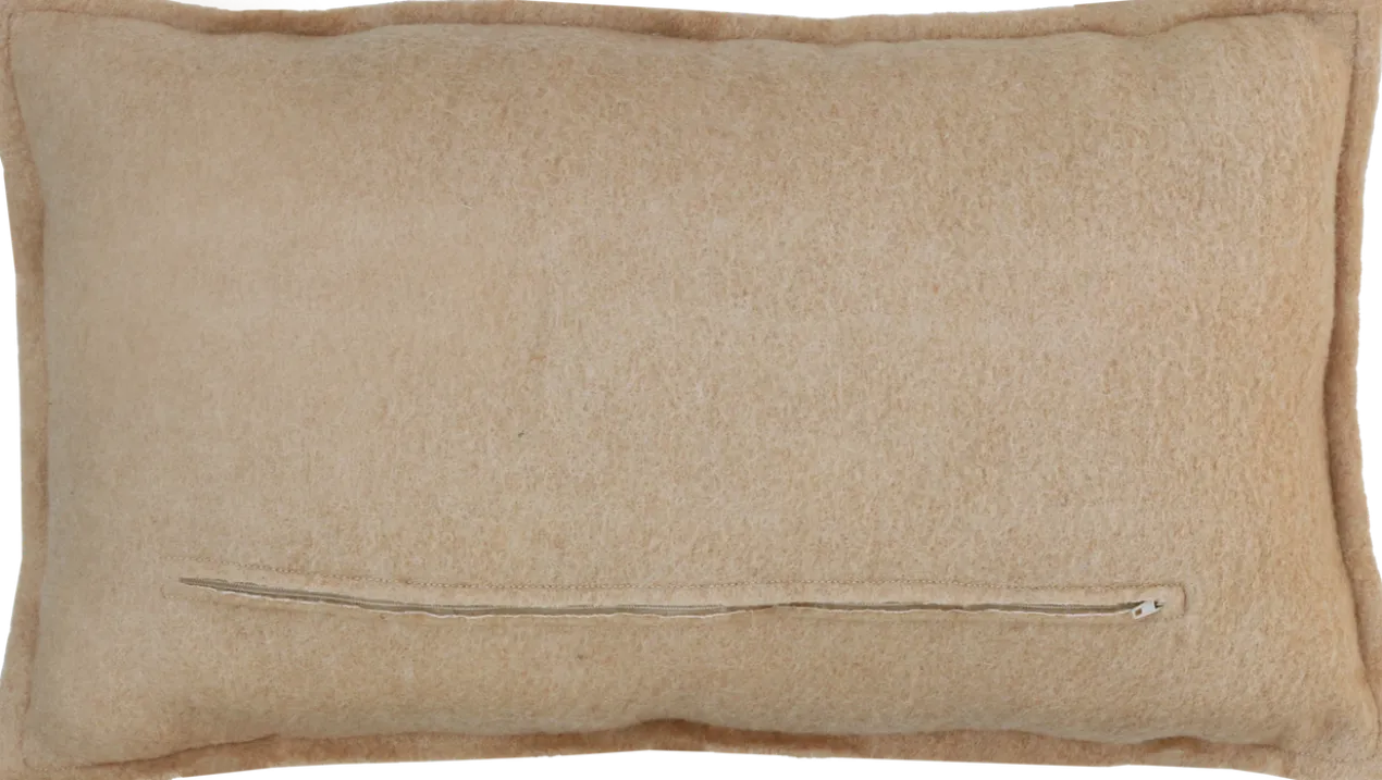 Kussen wol licht camel 40x60cm