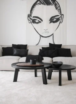 kussen wol zwart naad 40x60cm