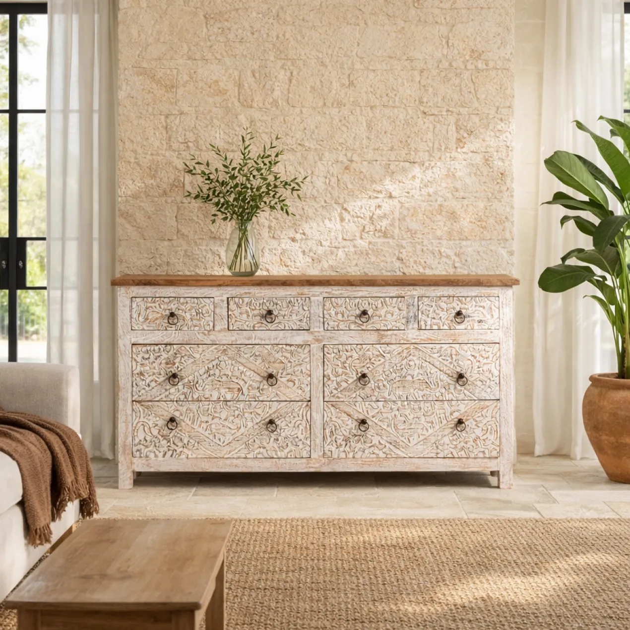 Kutiyana - Gesneden Mangohouten Dressoir