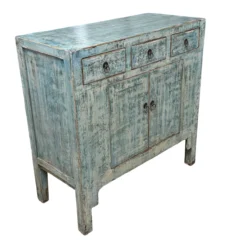 Ladekast blauw 3la 2deur uniek