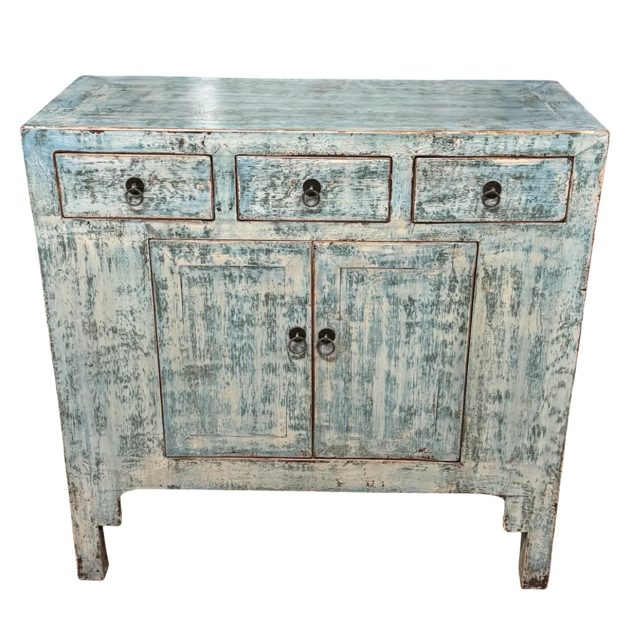 Ladekast blauw 3la 2deur uniek