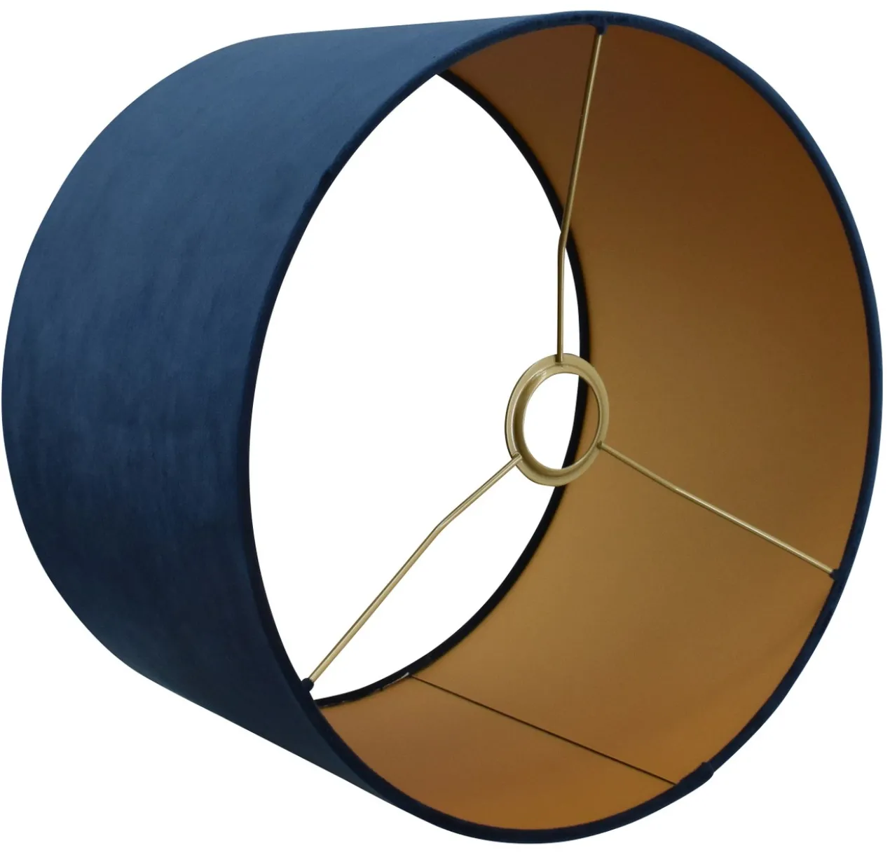 Lampenkap Alice blauw op goud 35x35x22cm
