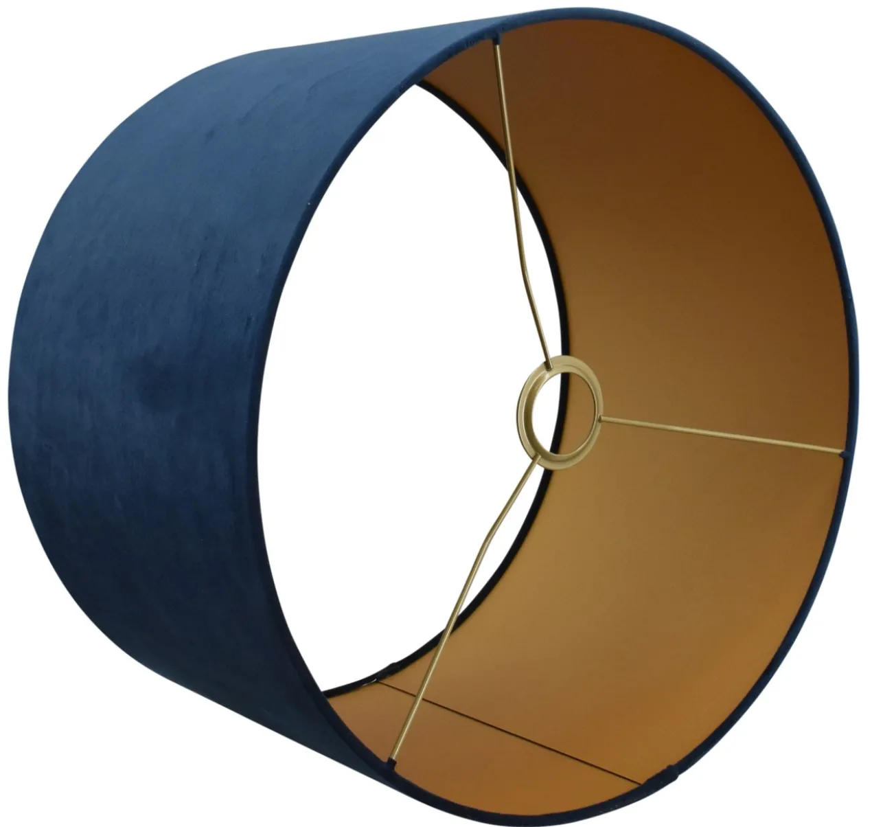 Lampenkap Alice blauw op goud 40x40x25cm