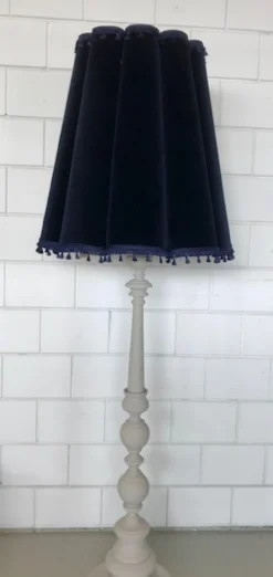 lampenkap large fluweel donkerblauw