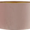 Lampenkap San Remo velours roze + gouden binnenkant 40x40x25 cm