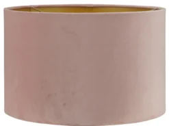 Lampenkap San Remo velours roze + gouden binnenkant 40x40x25 cm