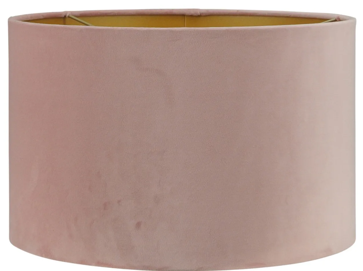 Lampenkap San Remo velours roze + gouden binnenkant 40x40x25 cm