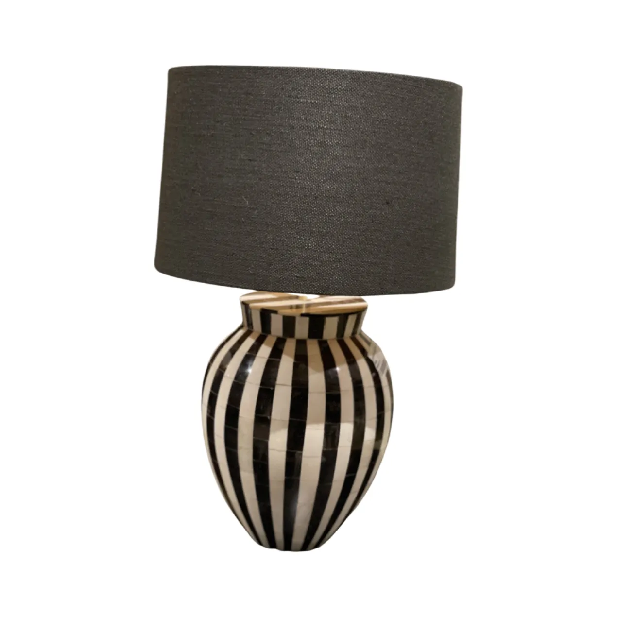 Lampvoet Bone zwart/wit Lampvoet Zw/Wit Been 20x20x27