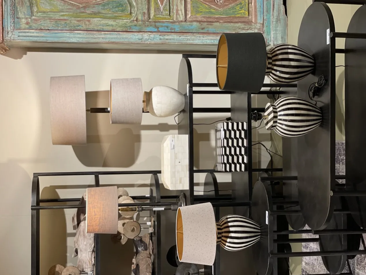 Lampvoet Bone zwart/wit Lampvoet Zw/Wit Been 20x20x27