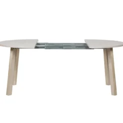 Lange jan uitschuifbare eettafel rond eiken sydney [fsc]