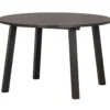 Lange jan uitschuifbare eettafel rond eiken blacknight [fsc]