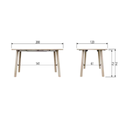 Lange jan uitschuifbare eettafel rond eiken blacknight [fsc]