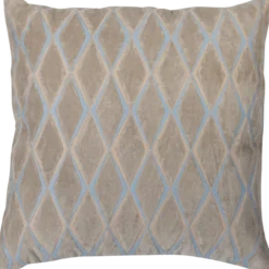 Laon kussens velvet naturel/blauw - set van 3