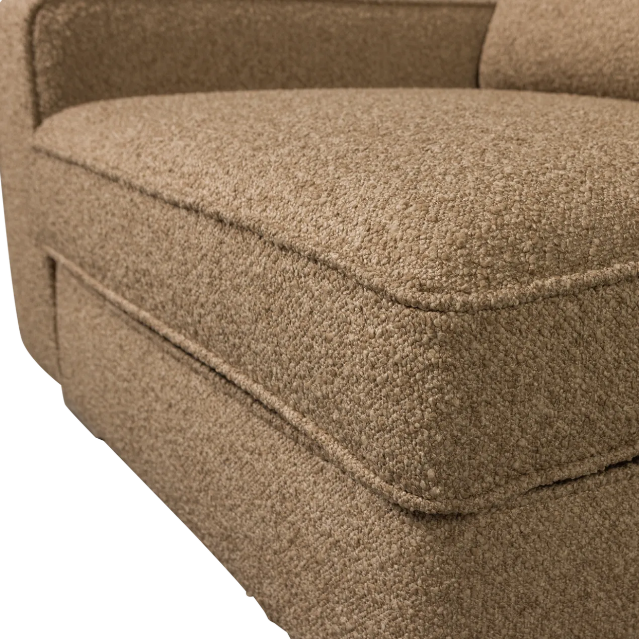 Lazy 1-zits element met arm links boucle bruin