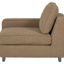 Lazy 1-zits element met arm links boucle bruin