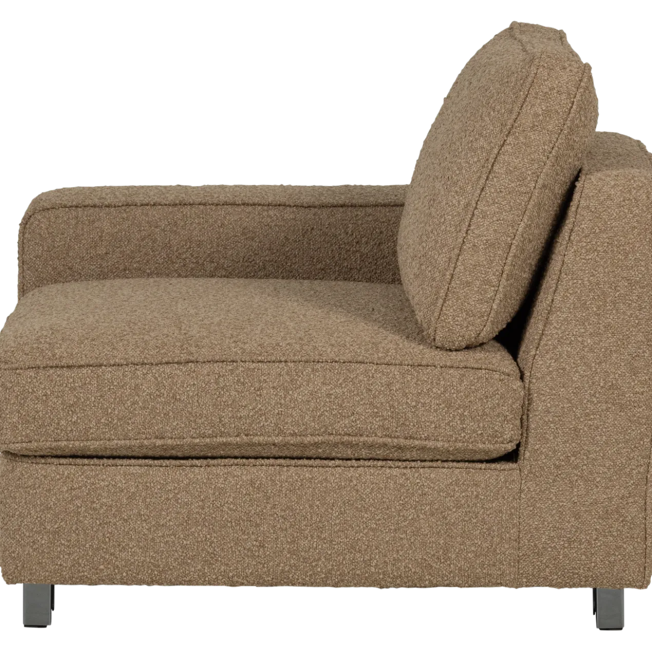 Lazy 1-zits element met arm links boucle bruin