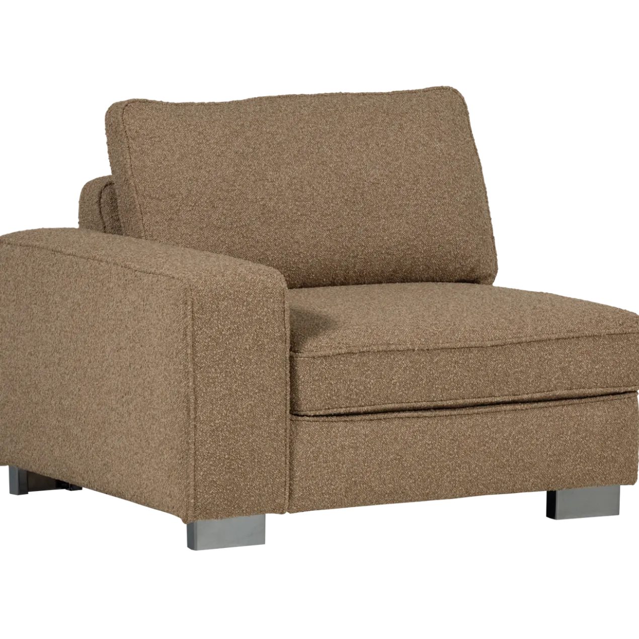 Lazy 1-zits element met arm links boucle bruin