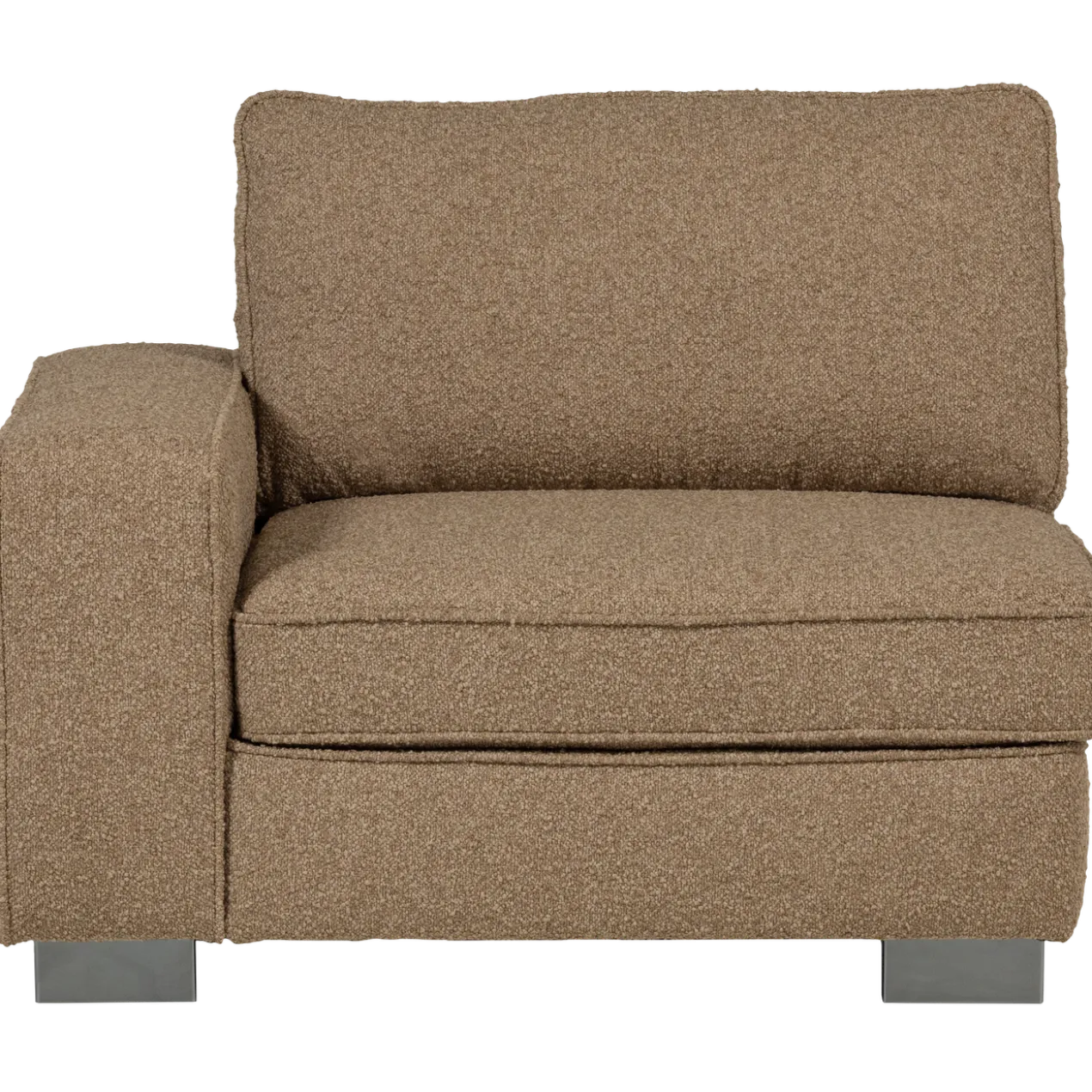 Lazy 1-zits element met arm links boucle bruin