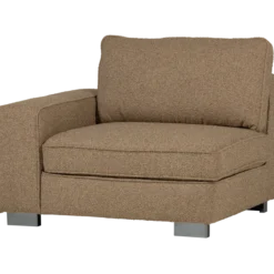 Lazy 1-zits element met arm links boucle bruin