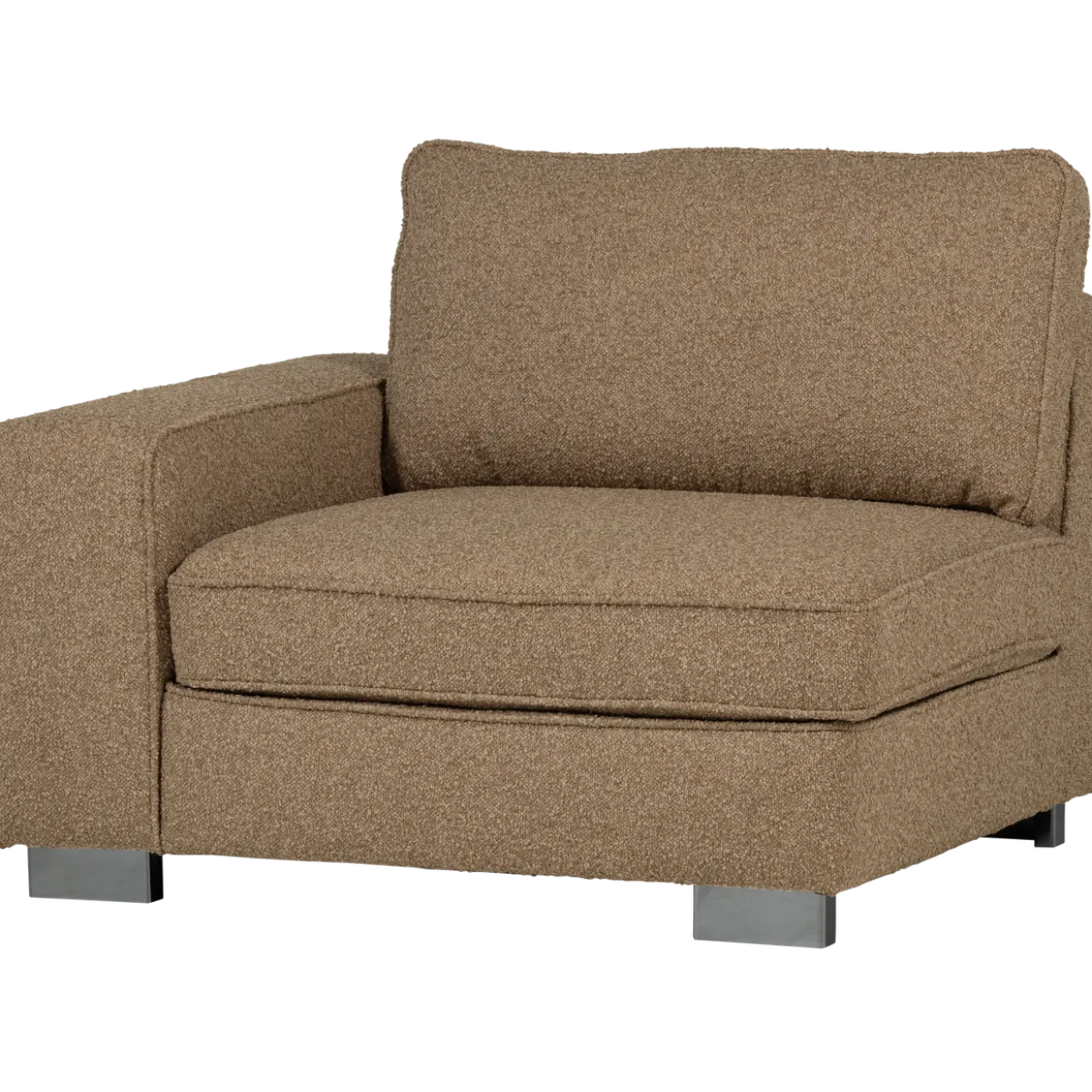 Lazy 1-zits element met arm links boucle bruin