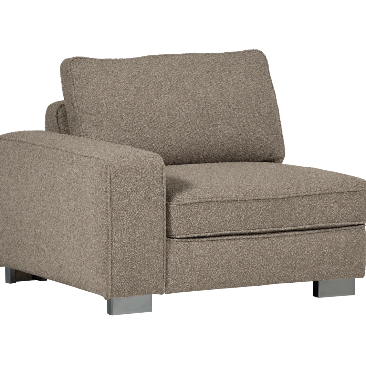 Lazy 1-zits element met arm links boucle zand