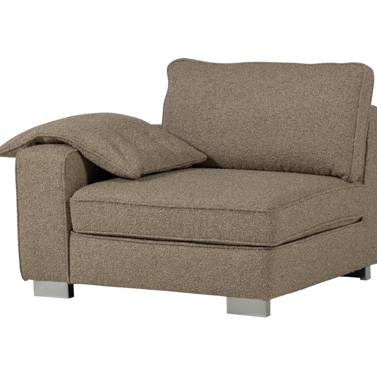 Lazy 1-zits element met arm links boucle zand