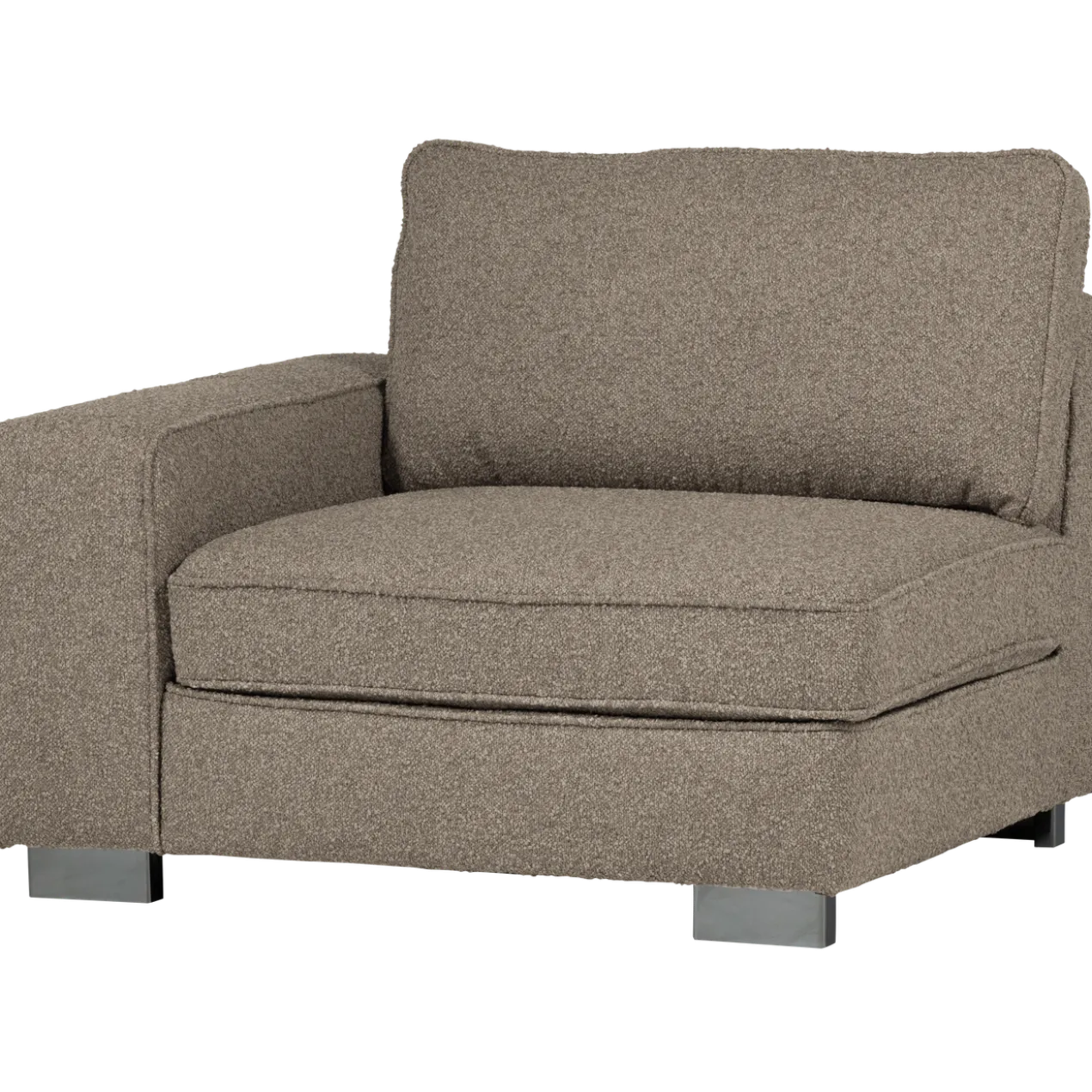 Lazy 1-zits element met arm links boucle zand