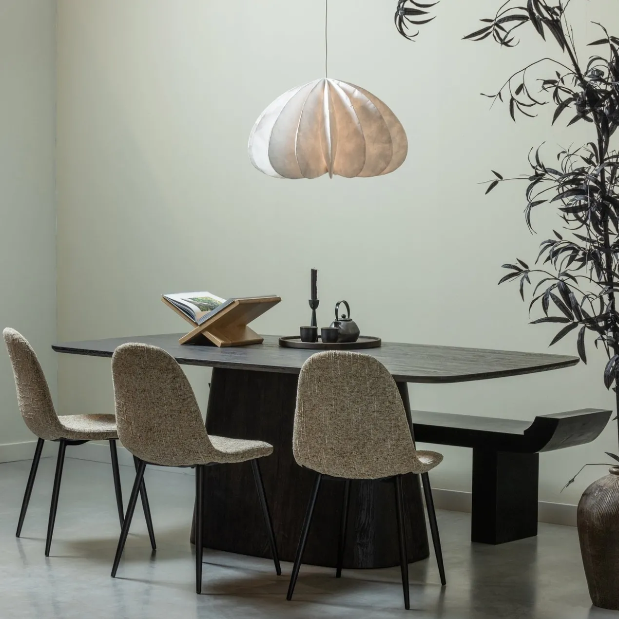 Leah eettafel mdf donkerbruin 200x105 cm