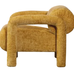 Lenny fauteuil in grove textuur goud/geel