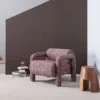 Lenny fauteuil met dessin bordeauxrood