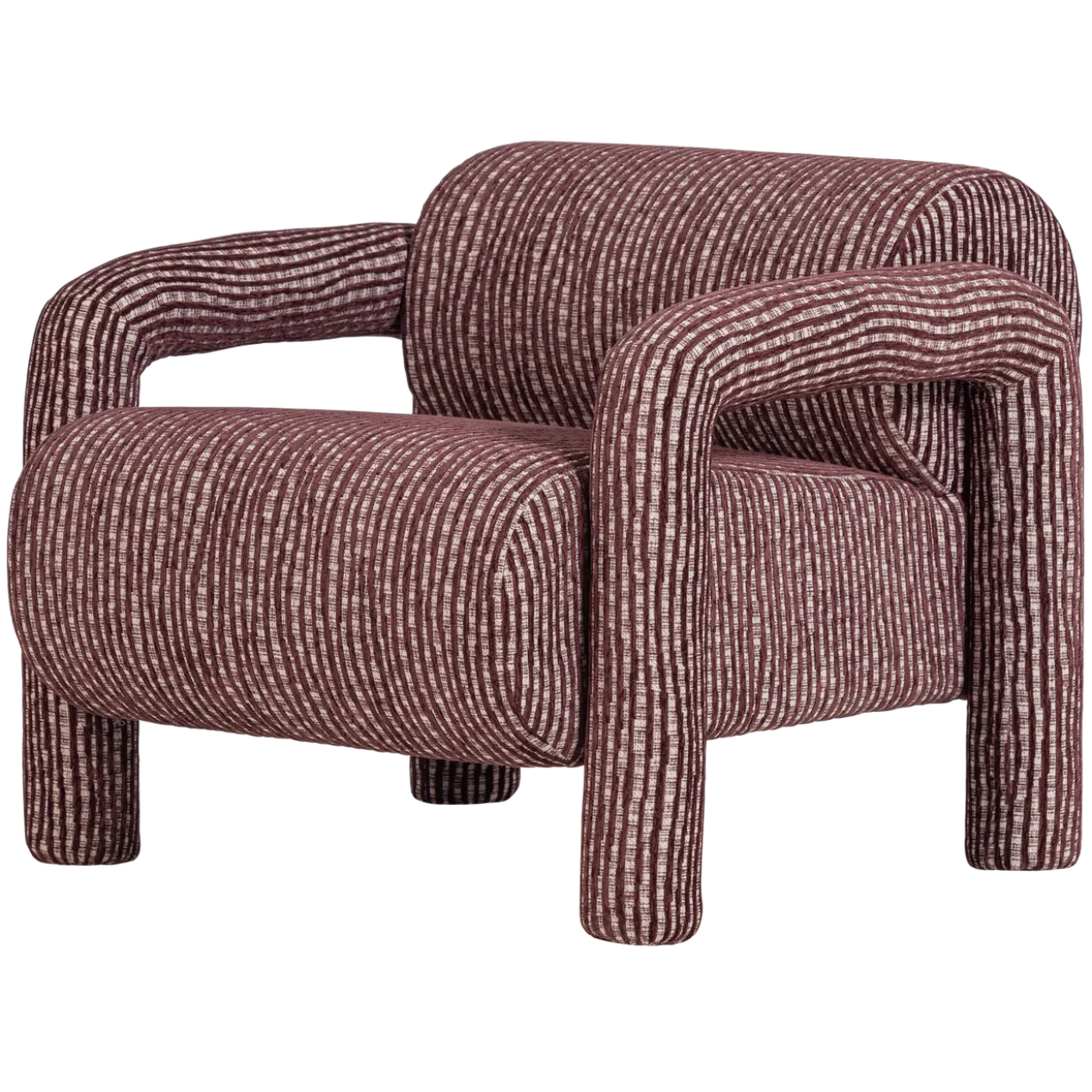 Lenny fauteuil met dessin bordeauxrood