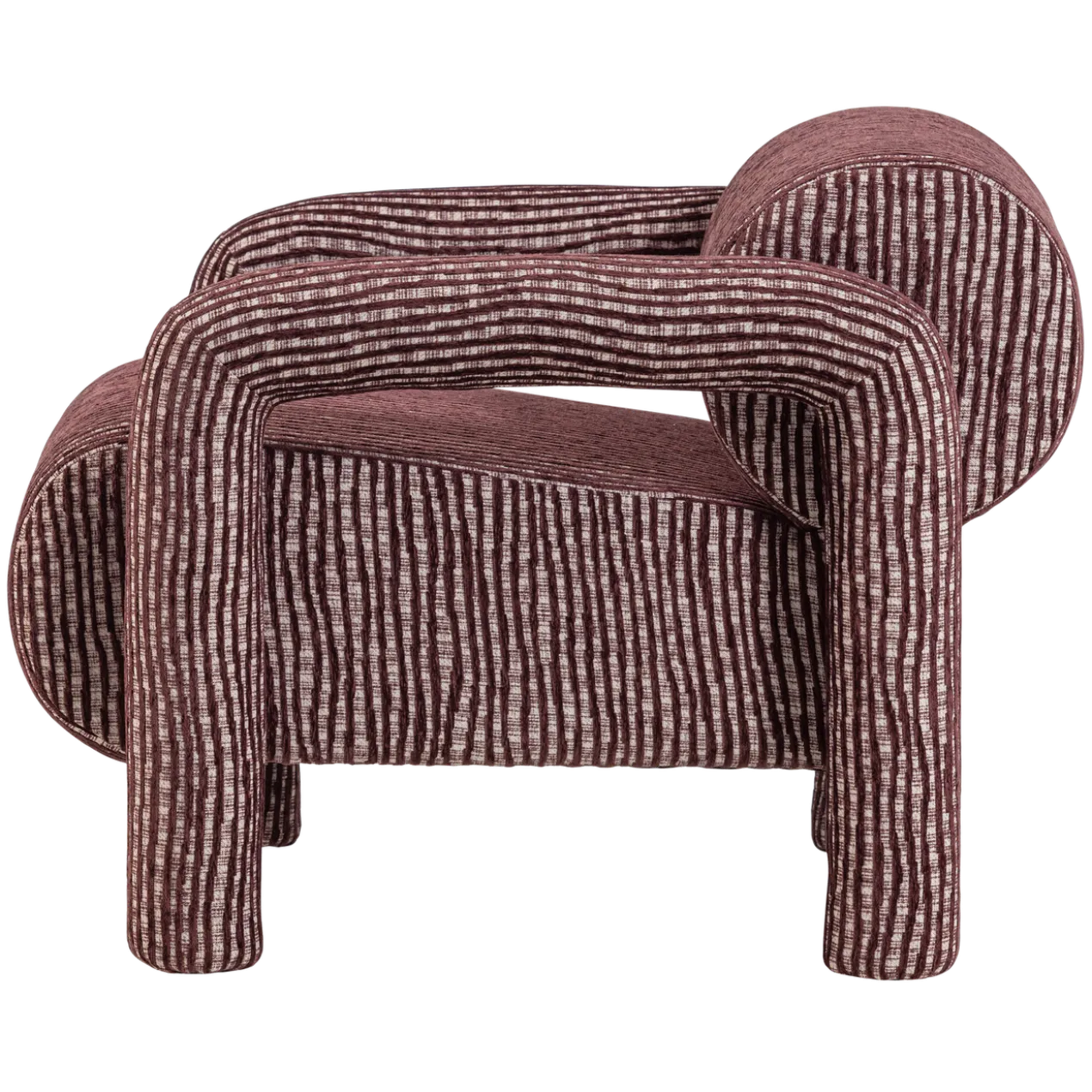 Lenny fauteuil met dessin bordeauxrood